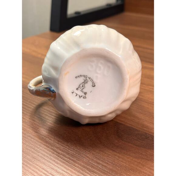 VTG P.A.L.T. Czecho-Slovakia Creamer Pitcher Hand Painted Floral 350 Silver Trim - Picture 7 of 8